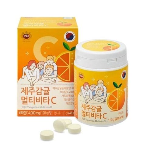 Viên ngậm Vitamin C Jeju Tangerine Multivita C 4000mg 120g [ Chính Hãng Hàn Quốc ]