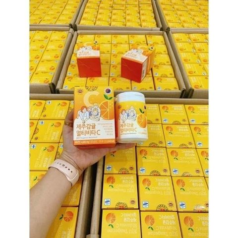 Viên ngậm Vitamin C Jeju Tangerine Multivita C 4000mg 120g [ Chính Hãng Hàn Quốc ]