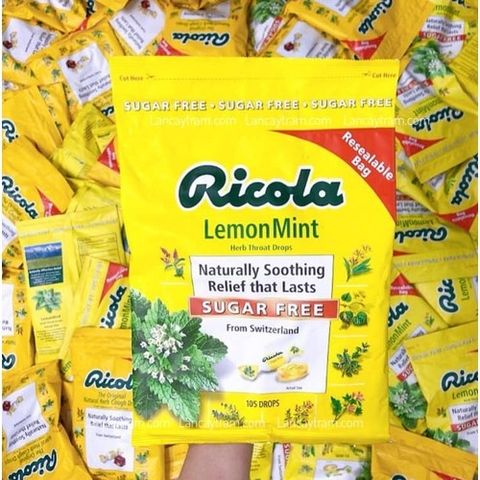 Kẹo Ngậm Thông Cổ Không Đường Ricola - Hỗ Trợ Hô Hấp, Giảm Cơn Ho, 1 Gói 50g, Thoải Mái Khi Sử Dụng