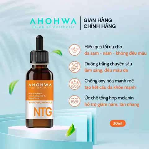 Tinh Chất Dưỡng Trắng Da NTG AHOHWA Whitening Ampoule NTG 50ml - Mờ Thâm Mụn, Sạm Nám, Tàn Nhang