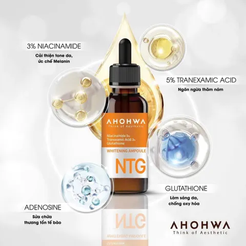 Tinh Chất Dưỡng Trắng Da NTG AHOHWA Whitening Ampoule NTG 50ml - Mờ Thâm Mụn, Sạm Nám, Tàn Nhang