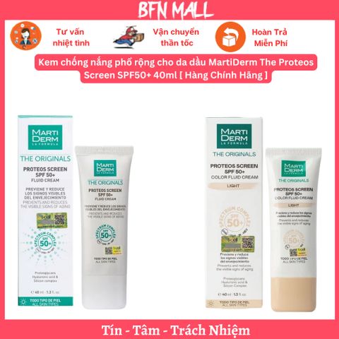 Kem chống nắng phổ rộng cho da dầu MartiDerm The Proteos Screen SPF50+ 40ml [ Hàng Chính Hãng ]