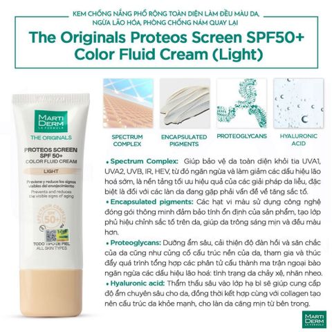 Kem chống nắng phổ rộng cho da dầu MartiDerm The Proteos Screen SPF50+ 40ml [ Hàng Chính Hãng ]