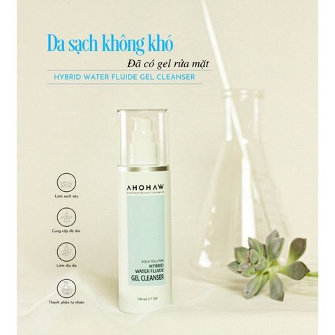 Sữa Rửa Mặt Dịu Nhẹ Cấp Ẩm Ahohwa  Hybrid Water Fluide Gel Cleanser 150ml