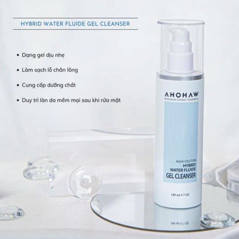 Sữa Rửa Mặt Dịu Nhẹ Cấp Ẩm Ahohwa  Hybrid Water Fluide Gel Cleanser 150ml