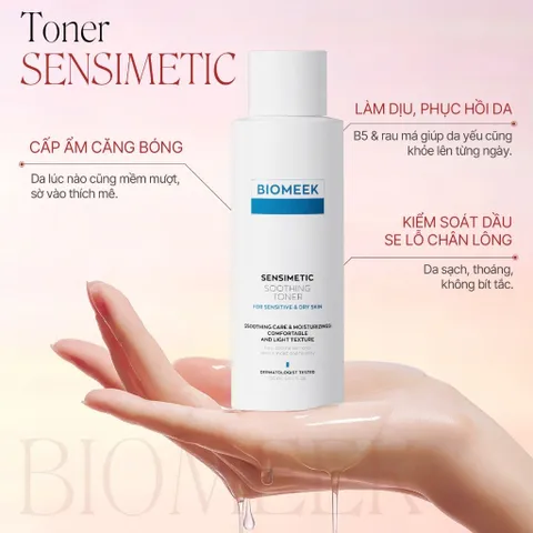 Toner huyết tế bào Bioeek Sensimetic Soothing cấp ẩm, làm dịu cho da khô, nhạy cảm 150ml