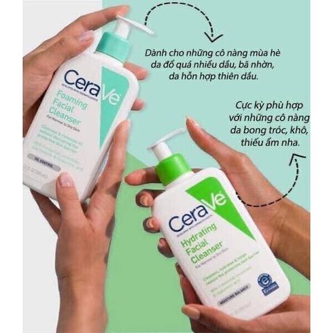 (Fullbox) Sữa rửa mặt CERAVE Foaming Facial Cleanser/Hydrating Facial Cleanser