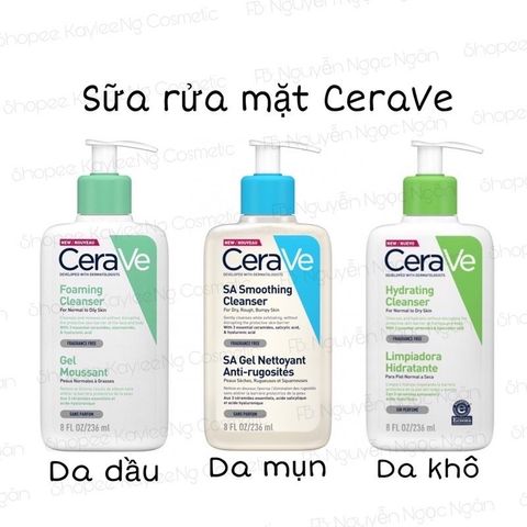 (Fullbox) Sữa rửa mặt CERAVE Foaming Facial Cleanser/Hydrating Facial Cleanser