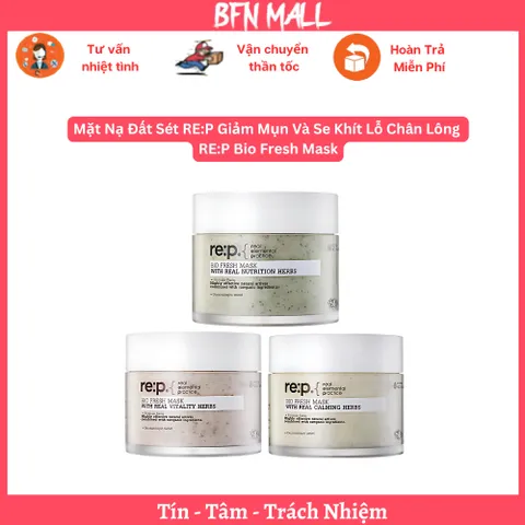Mặt Nạ Đất Sét RE:P Giảm Mụn Và Se Khít Lỗ Chân Lông REP Bio Fresh Mask