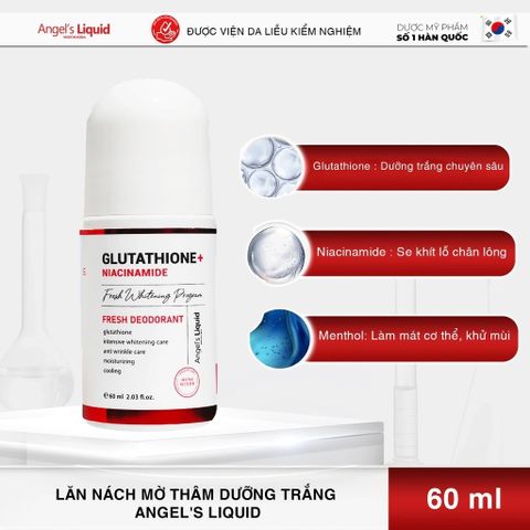 Lăn Khử Mùi Mờ Thâm Angel's Liquid Glutathione Fresh-Up Whitening Magic Deo Stick 60ml