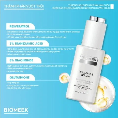 Tinh chất Tranexide Biomeek Serum hỗ trợ dưỡng sáng, mờ thâm 30ml
