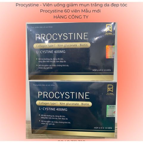 Procystine Viên uống giảm mụn trắng da đẹp tóc Procystine 60 viên Mẫu mới