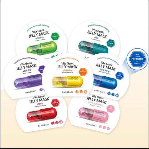 Combo 10 Miếng Mặt Nạ BANOBAGI PREMIUM Vita Genic Jelly Mask Vitamin Dưỡng Trắng, Cấp Ẩm Cho Da 30ml