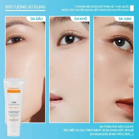 Kem chống nắng Biomeek UVM Suncream cho da nhạy cảm, SPF 50+ PA++++ 40ml