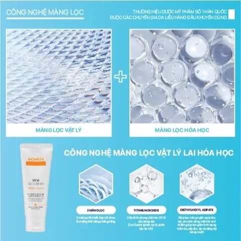 Kem chống nắng Biomeek UVM Suncream cho da nhạy cảm, SPF 50+ PA++++ 40ml