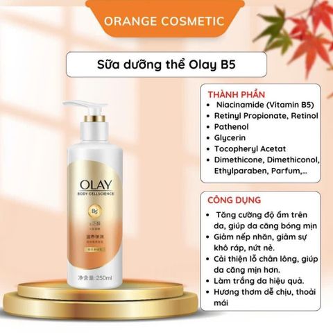 Dưỡng thể Olay B5, B3+ Vitamin C trắng da 250ml