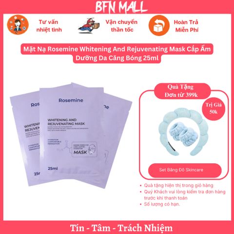 Mặt Nạ Rosemine Whitening And Rejuvenating Mask Cấp Ẩm Dưỡng Da Căng Bóng 25ml