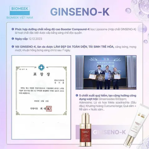 Kem Sâm Biomeek GISENO-K Cream 50ml Cấp Ẩm Chống Lão Hóa