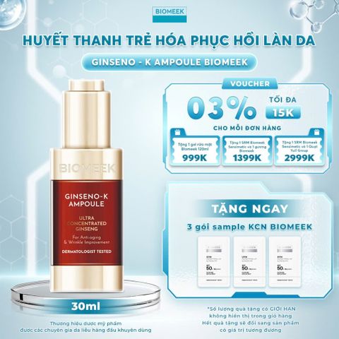 Serum Biomeek GISENO-K Ampoule giúp dưỡng da, cấp ẩm,  Chống Lão Hóa 50ml