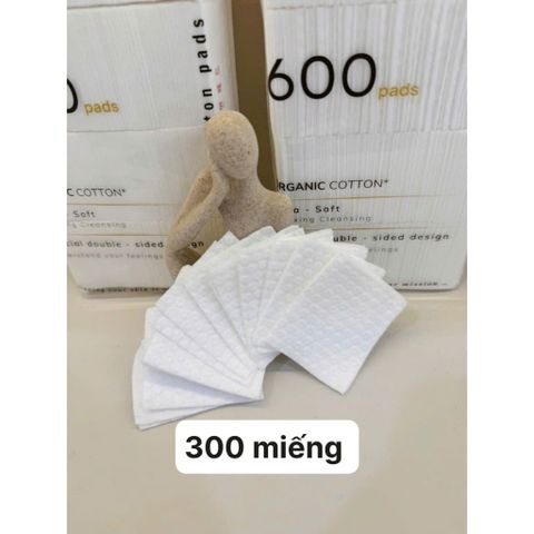Bông Tẩy Trang Hữu Cơ HMMED 600 Miếng Mềm Mịn, Không Xơ