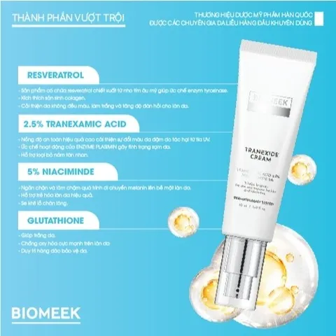 Kem dưỡng Tranexide Biomeek Cream dưỡng sáng, mờ thâm 50ml