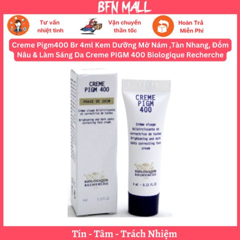 Creme Pigm400 Br 4ml Kem Dưỡng Mờ Nám ,Tàn Nhang, Đốm Nâu & Làm Sáng Da Creme PIGM 400 Biologique Recherche