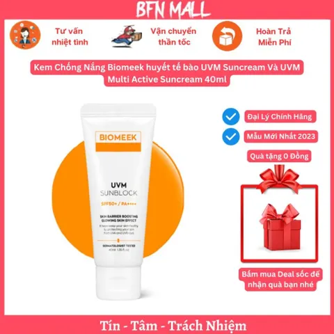 Kem Chống Nắng Biomeek huyết tế bào UVM Suncream Và UVM Multi Active Suncream 40ml