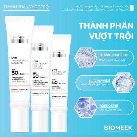 Kem chống nắng Biomeek UVM Suncream SPF 50 PA+++ 30ml