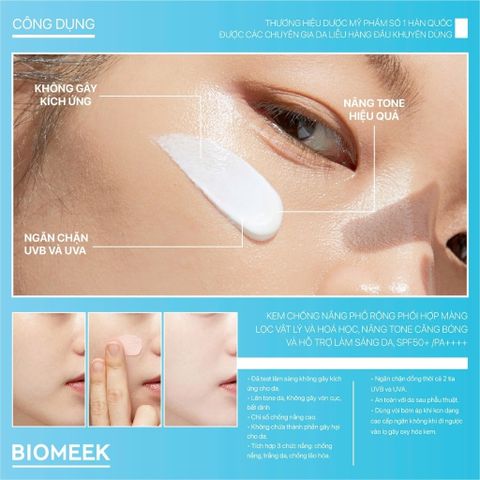 Kem chống nắng Biomeek UVM Suncream SPF 50 PA+++ 30ml
