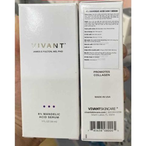 serum Vivant Skincare 8% Mandelic Acid 3 in 1 Serum 30ml giảm mụn, ngăn ngừa vết thâm và chống lão hoá hiệu quả