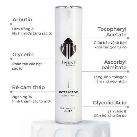 Tinh Chất Rejuve Interactive Cellular White 50ml Dưỡng Da Trắng Sáng Và Ngăn Ngừa Sắc Tố, Ưc Chế Nám