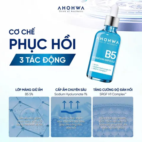 Tinh chất Ampoule B5 Ahohwa cấp ẩm phục hồi Da 30ml