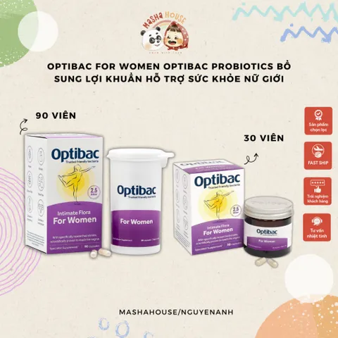 Optibac For Women Probiotics -Viên Uống Men vi sinh Optibac tím hộp 30 viên, 90 viên