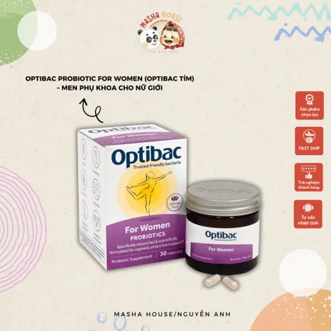 Optibac For Women Probiotics -Viên Uống Men vi sinh Optibac tím hộp 30 viên, 90 viên
