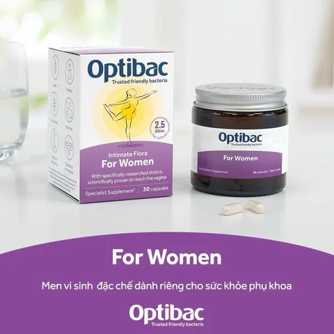 Optibac For Women Probiotics -Viên Uống Men vi sinh Optibac tím hộp 30 viên, 90 viên