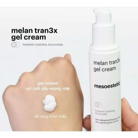 Kem Mesoestetic Melan Tran3x Gel Cream 50ml Hỗ Trợ Giảm Nám Và Điều Chỉnh Sắc Tố Da