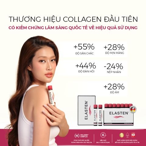 Collagen Elasten Hộp 28 ống x 25ml Chống Lão Hoá Giúp Da Căng Mịn Trắng Sáng