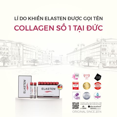 Collagen Elasten Hộp 28 ống x 25ml Chống Lão Hoá Giúp Da Căng Mịn Trắng Sáng