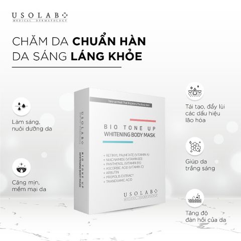 Ủ Kích Trắng Usolab Bio Tone Up Whitening body mask (20g x 5 gói)