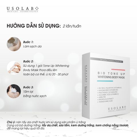 Ủ Kích Trắng Usolab Bio Tone Up Whitening body mask (20g x 5 gói)