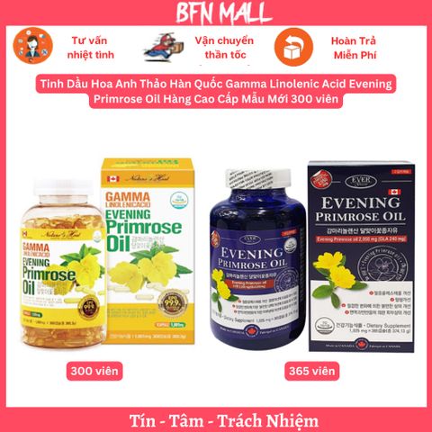 Tinh Dầu Hoa Anh Thảo Hàn Quốc Gamma Linolenic Acid Evening Primrose Oil Hàng Cao Cấp Mẫu Mới 300 viên