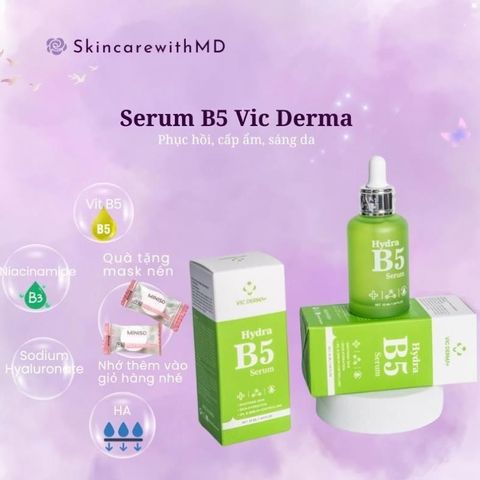 Serum B5 Vic Derma phục hồi, cấp ẩm, sáng da 50ml