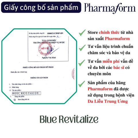 Kem dưỡng ẩm phục hồi chống lão hóa và ánh sáng xanh cho da PHARMAFORM Blue Revitalize 30ml