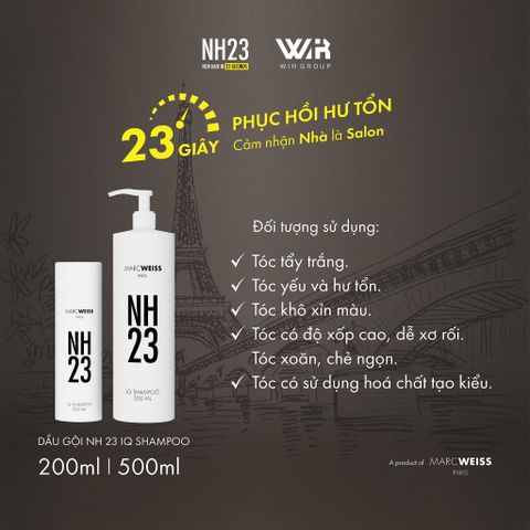 Dầu gội NH23 IQ SHAMPOO 200ml Công Nghệ Protein Complex Phục Hồi Tóc Hư Tổn Sau 23s