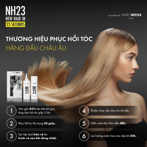Dầu gội NH23 IQ SHAMPOO 200ml Công Nghệ Protein Complex Phục Hồi Tóc Hư Tổn Sau 23s