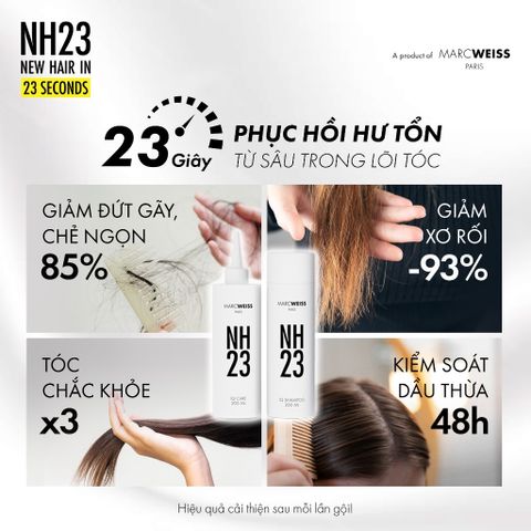 Dầu gội NH23 IQ SHAMPOO 200ml Công Nghệ Protein Complex Phục Hồi Tóc Hư Tổn Sau 23s