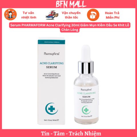 Serum PHARMAFORM Acne Clarifying 30ml Giảm Mụn Kiềm Dầu Se Khít Lỗ Chân Lông
