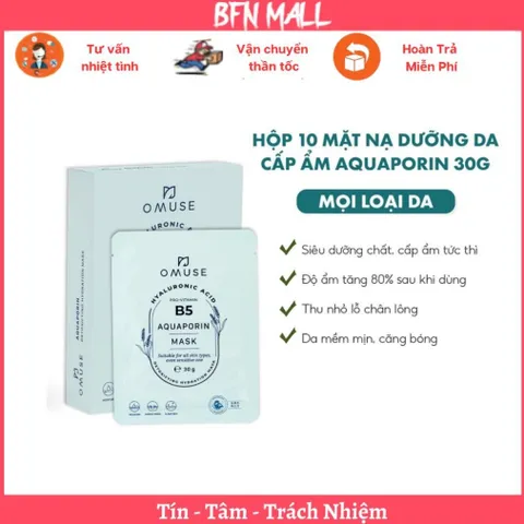 Combo 10 Mặt Nạ Dưỡng Ẩm B5 OMUSE Aquaporin Mask [ Nhập Khẩu Chính Hãng ]