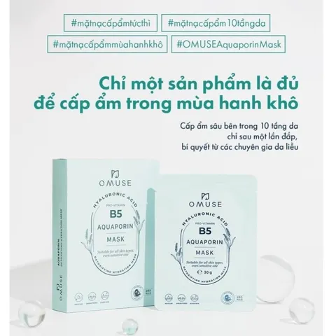 Combo 10 Mặt Nạ Dưỡng Ẩm B5 OMUSE Aquaporin Mask [ Nhập Khẩu Chính Hãng ]