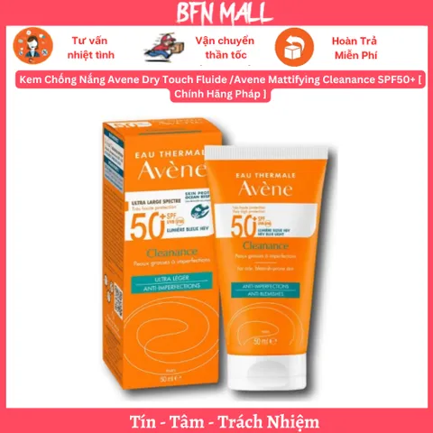 Kem Chống Nắng Avene Dry Touch Fluide /Avene Mattifying Cleanance SPF50+ [ Chính Hãng Pháp ]